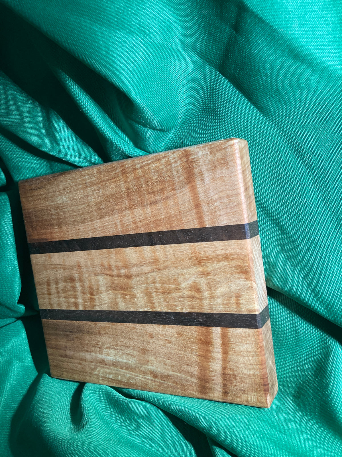 Small wood cutting board. Handcrafted charcuterie board. Cheese board. Small kitchen, r.v., camping, dorm room. Reclaimed wood. Crafted with black walnut and maple wood.