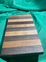 Wood trivet. Small cutting board with feet. Charcuterie boards. Handcrafted reclaimed wood. Plant stand. Display tray. Reclaimed Cherry wood and walnut wood.