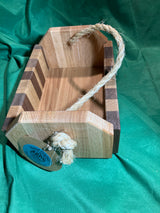 Wood box with rope handle. Home decor. Bathroom decor. Small storage. Reclaimed wood. Handmade gift. High quality. Oak wood. Walnut wood.