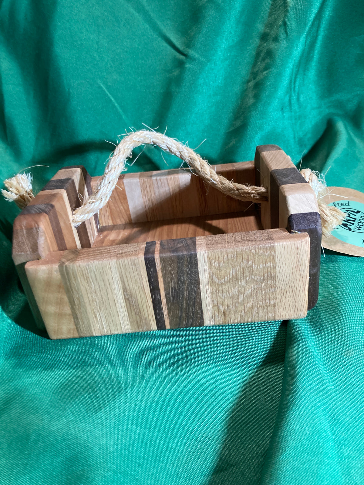 Wood box with rope handle. Home decor. Bathroom decor. Small storage. Reclaimed wood. Handmade gift. High quality. Oak, maple walnut wood.