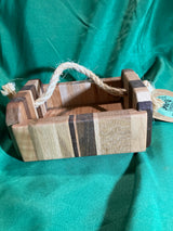 Wood box with rope handle. Home decor. Bathroom decor. Small storage. Reclaimed wood. Handmade gift. High quality. Oak, maple walnut wood.
