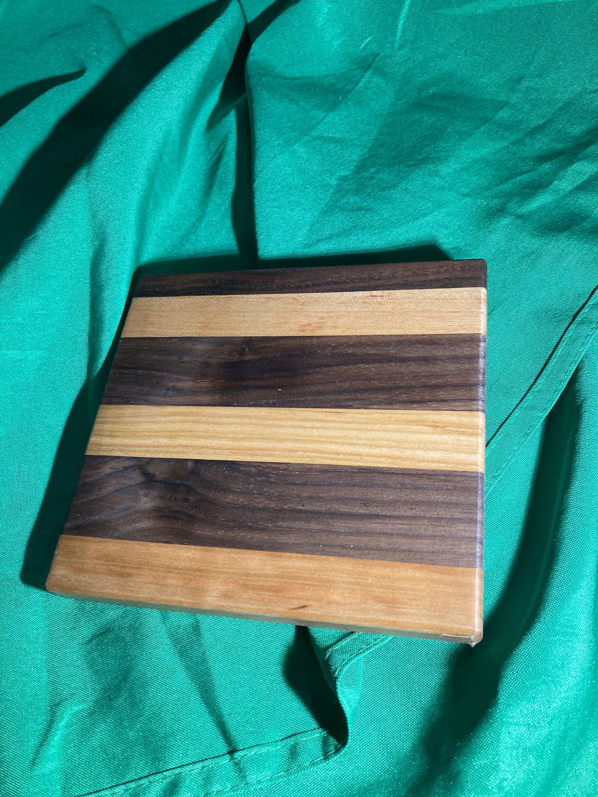 Small wood cutting board. Handcrafted charcuterie board. Cheese board. Small kitchen, r.v., camping, dorm room. Reclaimed wood. Crafted with black walnut and cherry wood.