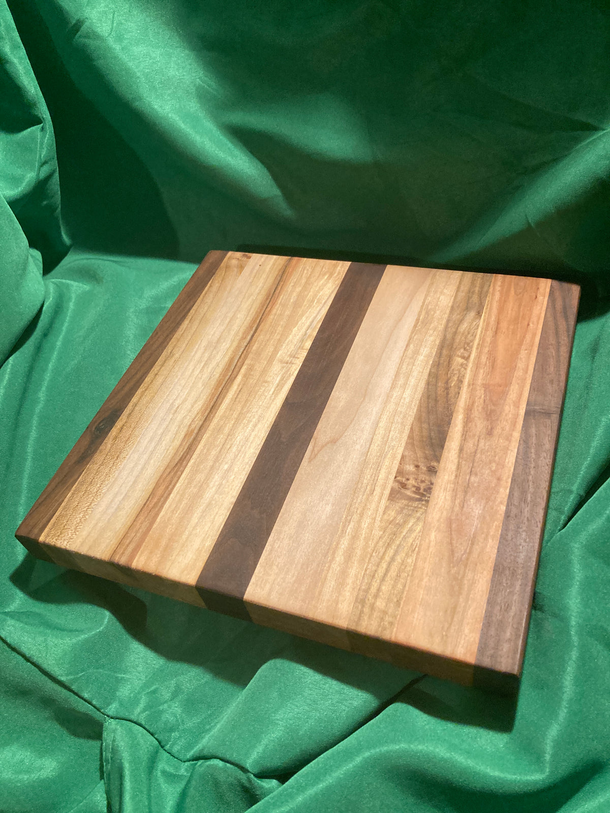 Large cutting board with juice groove. 12”x12”. Kitchen prep. Big board. Reclaimed wood handmade. One of a kind. Cherry wood. Walnut wood.