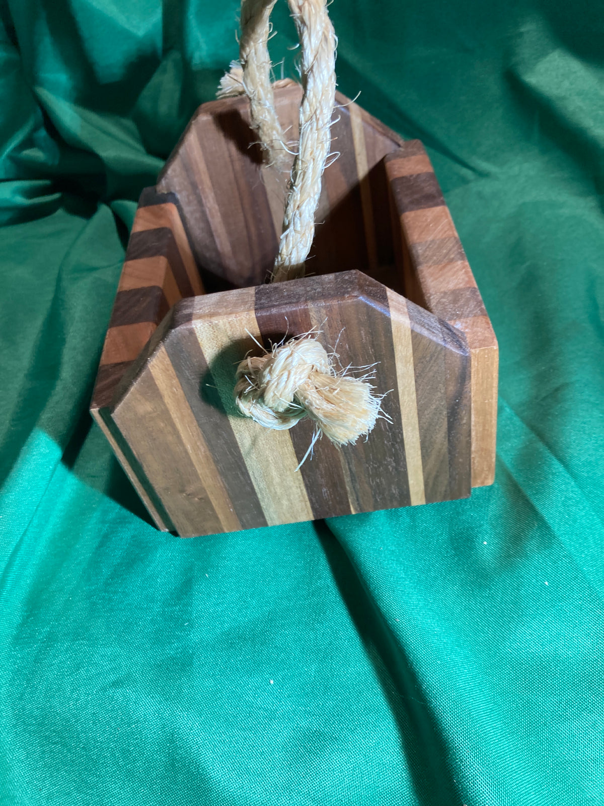 Wood box with rope handle. Home decor. Bathroom decor. Small storage. Reclaimed wood. Handmade gift. High quality.  Cherry wood. Walnut wood.