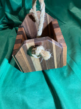 Wood box with rope handle. Home decor. Bathroom decor. Small storage. Reclaimed wood. Handmade gift. High quality.  Cherry wood. Walnut wood.