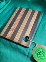 6”x 8” Small charcuterie board with hanging hole. Personal charcuterie. Cheese board. Reclaimed wood handcrafted. Walnut wood. Cherry wood.