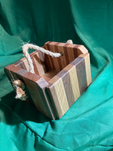 Wood box with rope handle. Home decor. Bathroom decor. Small storage. Reclaimed wood. Handmade gift. High quality. Cherry. Oak. Sapele. Walnut.