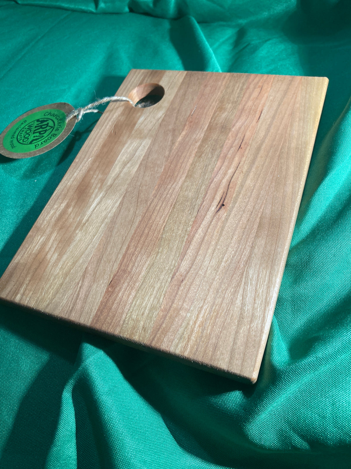 6”x 8” Small charcuterie board with hanging hole. Personal charcuterie. Cheese board. Reclaimed wood handcrafted. Cherry wood.