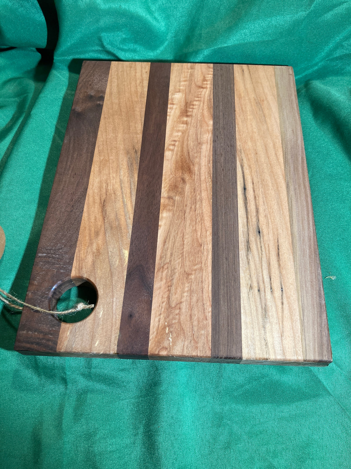 Medium wood Charcuterie board w/ hanging hole. Food prep. Hanging. Reclaimed wood. Handcrafted. High quality. Handmade gift. Walnut wood. Maple wood.