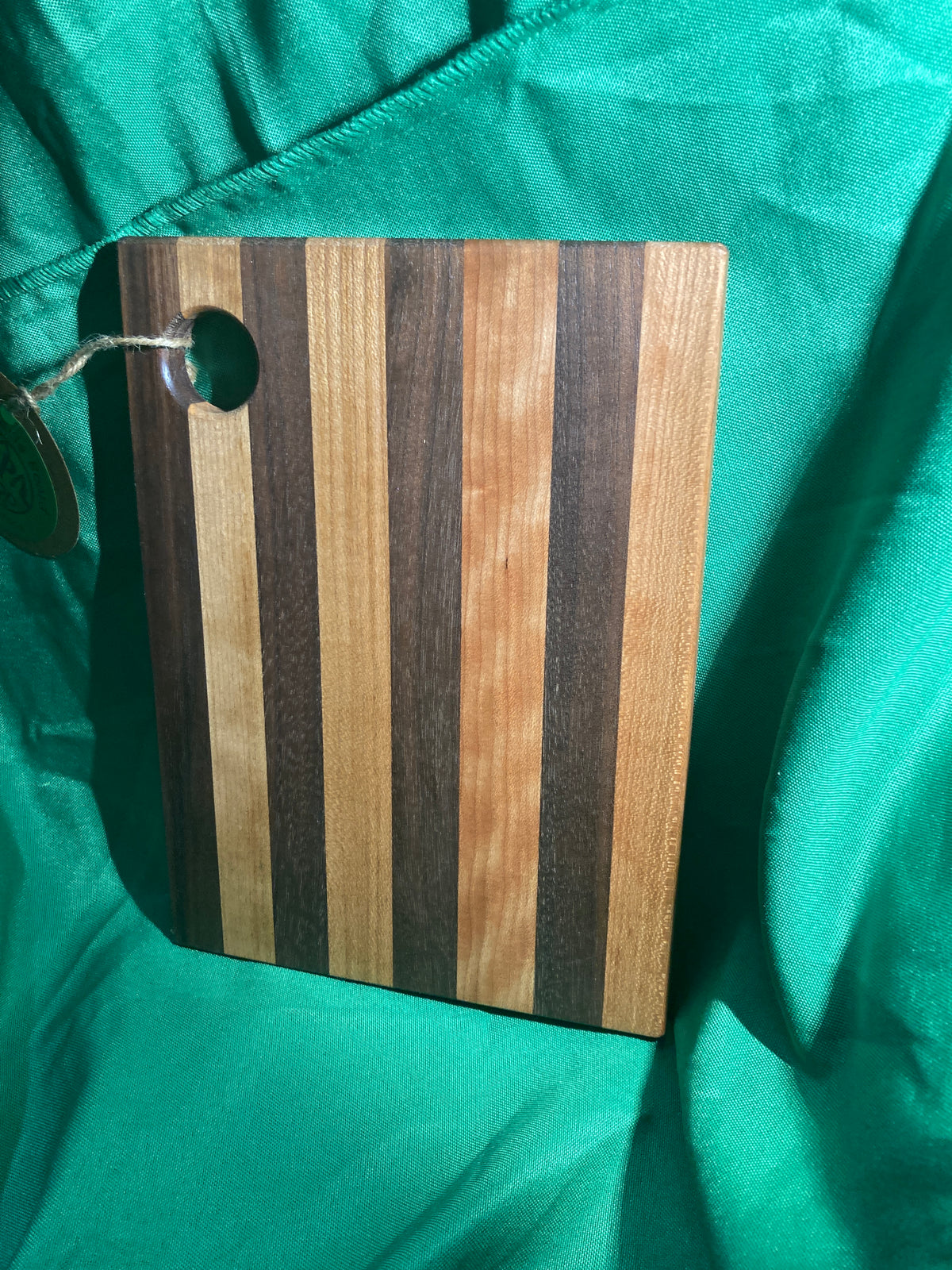 6”x 8” Small charcuterie board with hanging hole. Personal charcuterie. Cheese board. Reclaimed wood handcrafted. Walnut wood. Cherry wood.