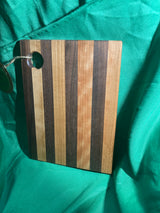 6”x 8” Small charcuterie board with hanging hole. Personal charcuterie. Cheese board. Reclaimed wood handcrafted. Walnut wood. Cherry wood.