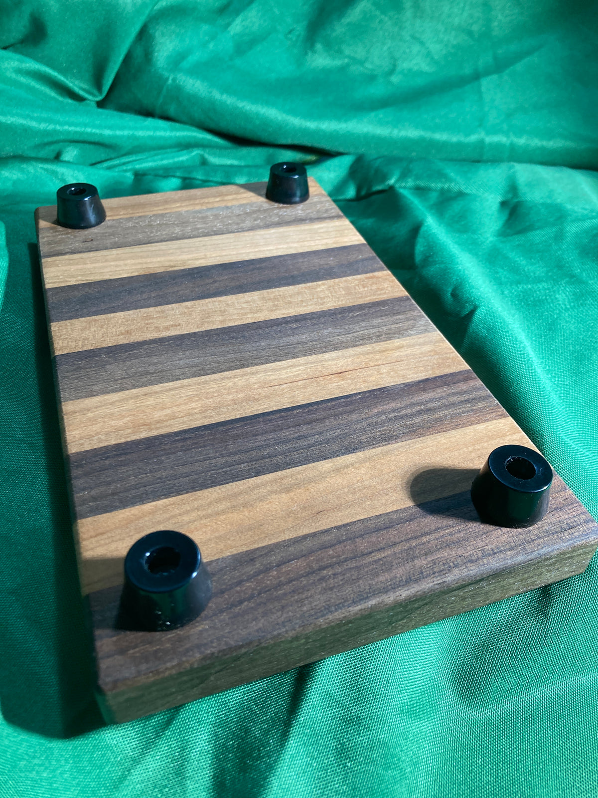 Wood trivet. Small cutting board with feet. Charcuterie boards. Handcrafted reclaimed wood. Plant stand. Display tray. Reclaimed Cherry wood and walnut wood.