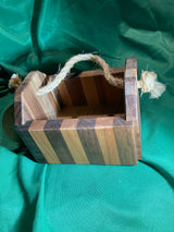 Wood box with rope handle. Home decor. Bathroom decor. Small storage. Reclaimed wood. Handmade gift. High quality.  Cherry wood. Walnut wood.