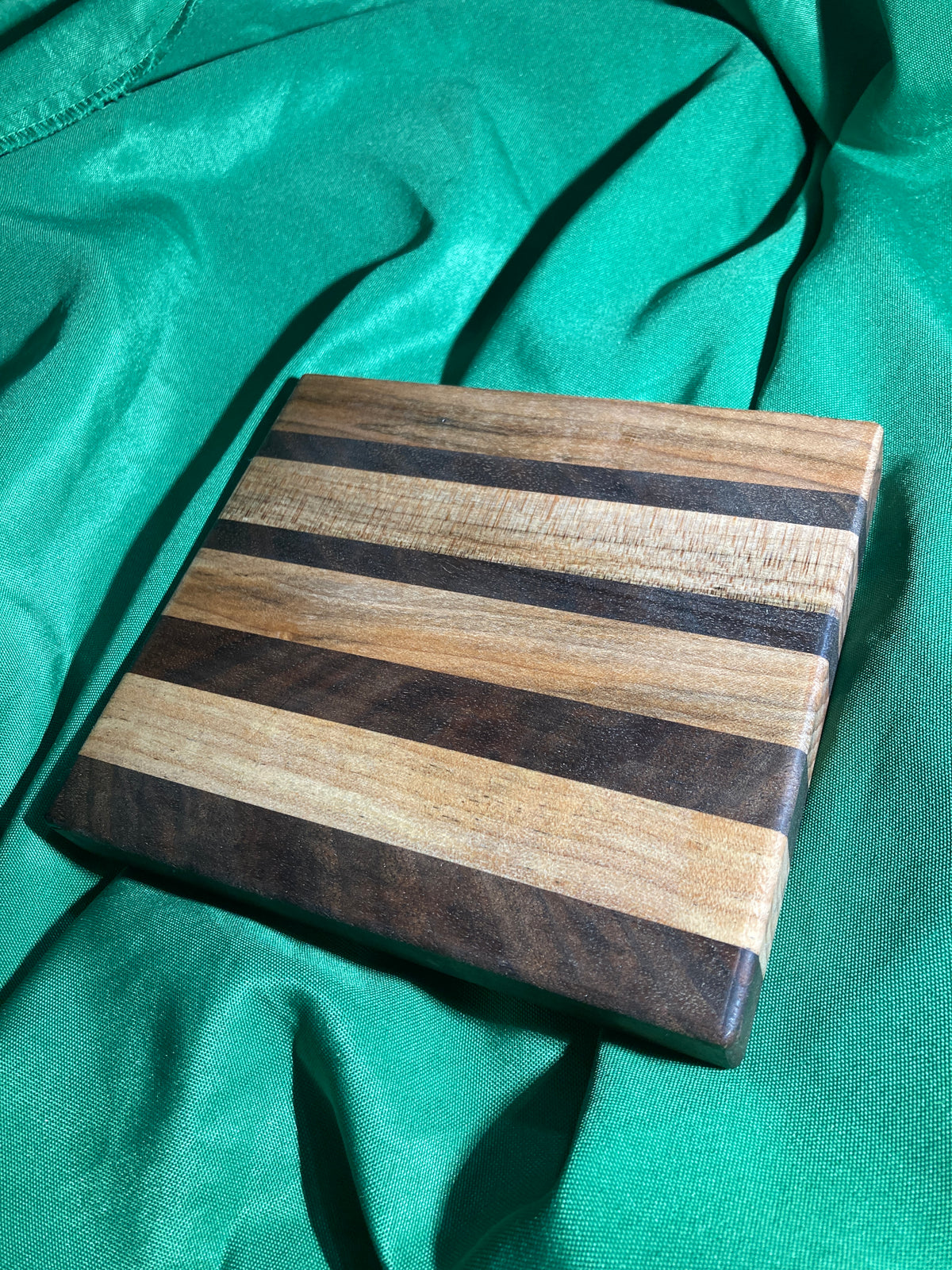 Small wood cutting board. Handcrafted charcuterie board. Cheese board. Small kitchen, r.v., camping, dorm room. Reclaimed wood. Crafted with black walnut and maple wood.