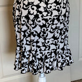 White House Black Market Damask Print Flounce Skirt