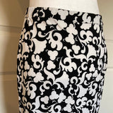 White House Black Market Damask Print Flounce Skirt