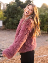 Pink Faux Fur Jacket - Pretty Garden