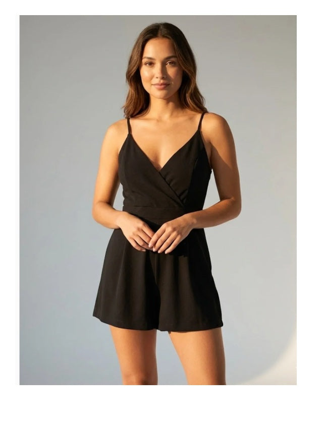 Candies's Spaghetti Strap Romper Dress in Black