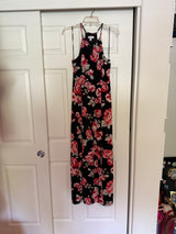 Candie's Black/Red Floral Maxi Dress Sz M