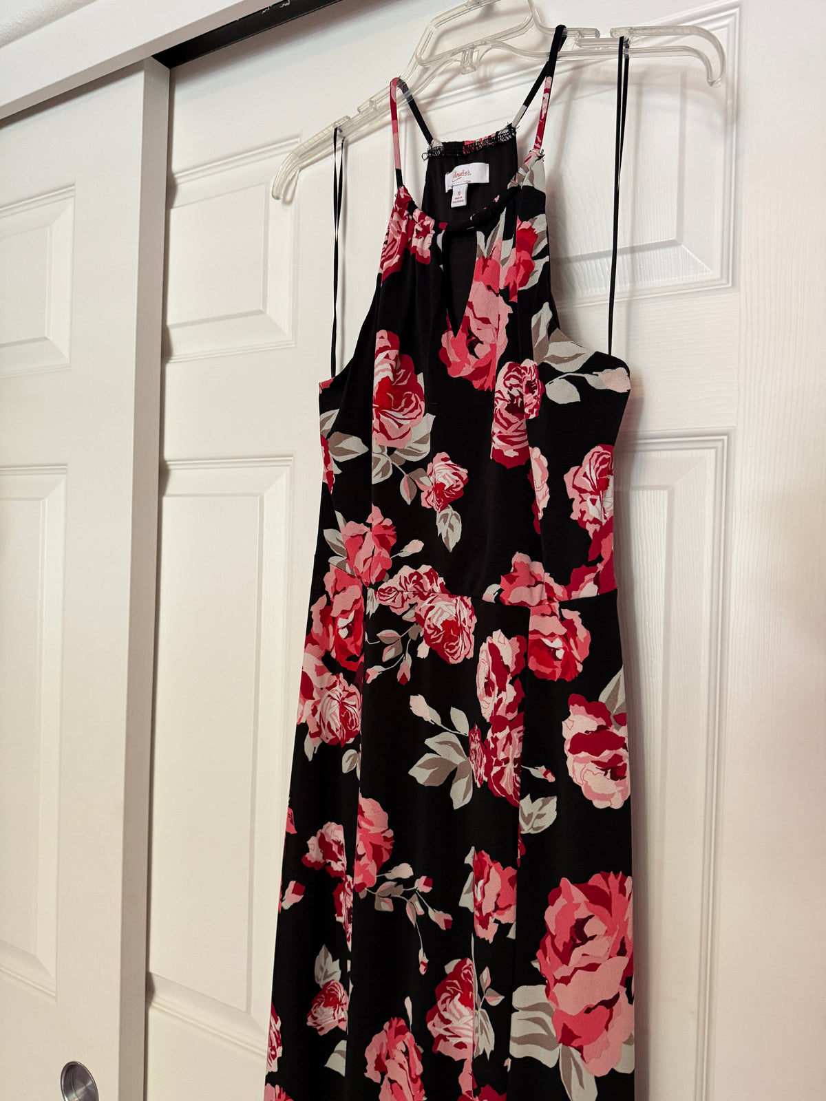Candie's Black/Red Floral Maxi Dress Sz M