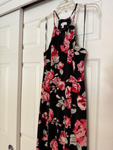 Candie's Black/Red Floral Maxi Dress Sz M