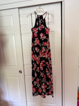 Candie's Black/Red Floral Maxi Dress Sz M